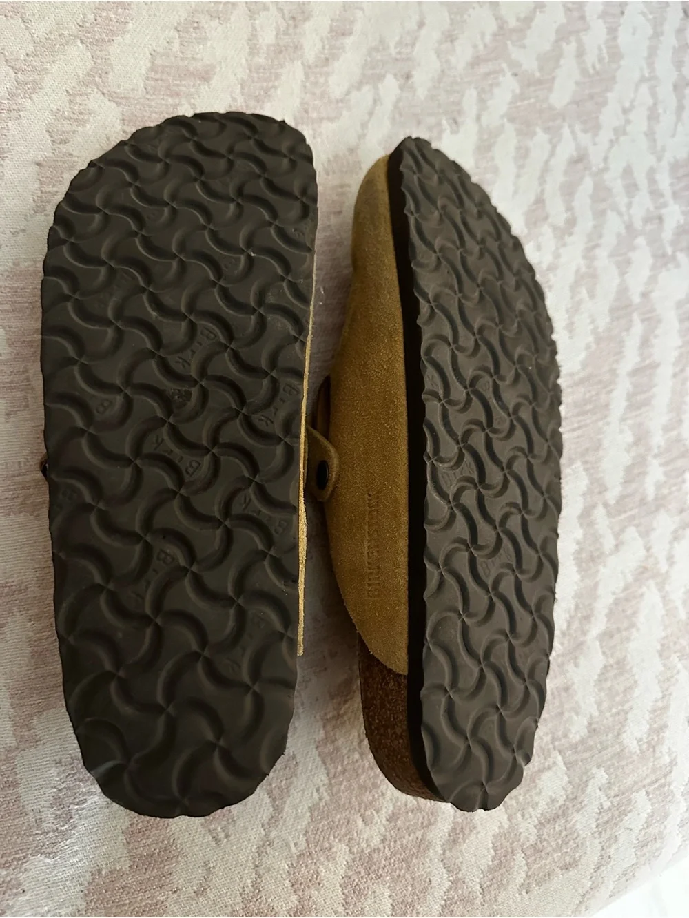 Birkenstock Boston Suede Clog Mules in Tan - Warm Yellow - Picture 4 of 5